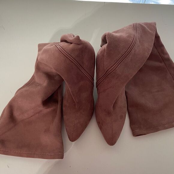 Anne Michelle Women's Suede Magnolia-08 Above Knee High Boots Pink Size 6.5 - Picture 6 of 8